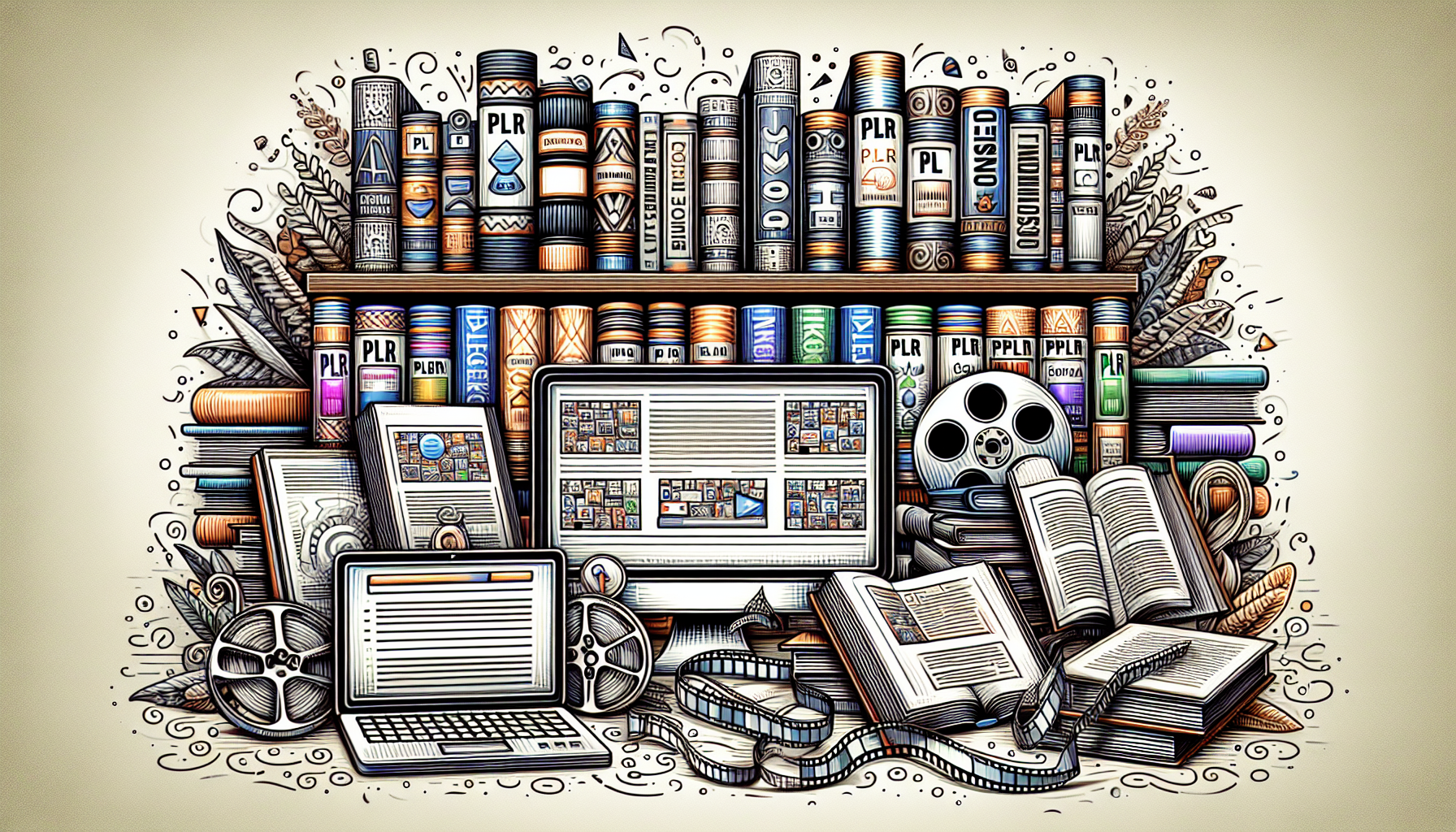 Illustration of various types of PLR digital websites